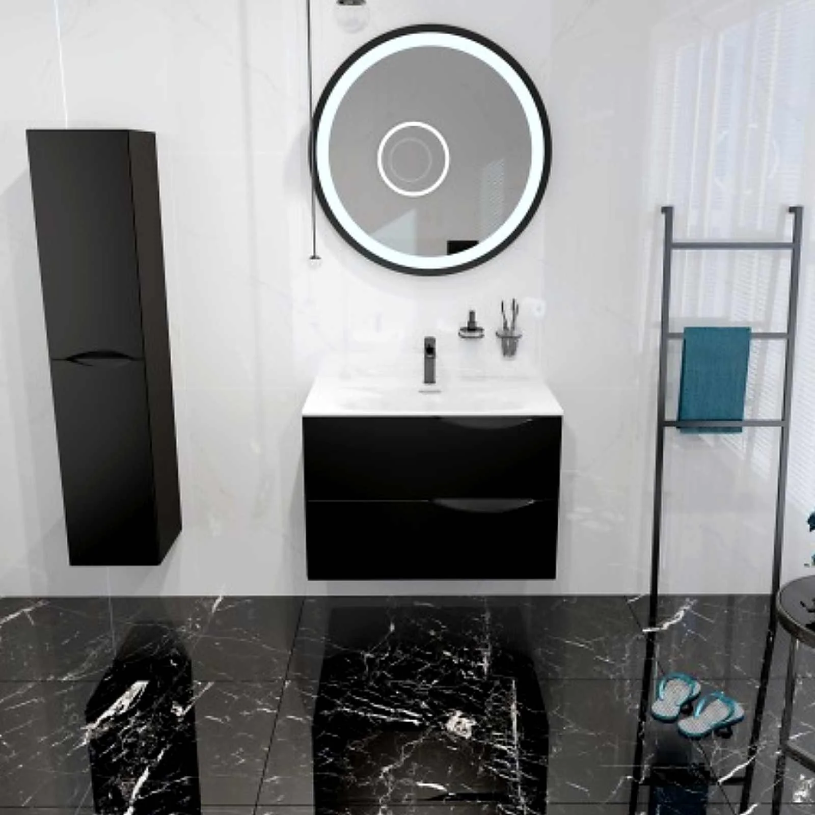 Dafne Plus 80cm Round LED Bathroom Mirror & Demister - Image 3