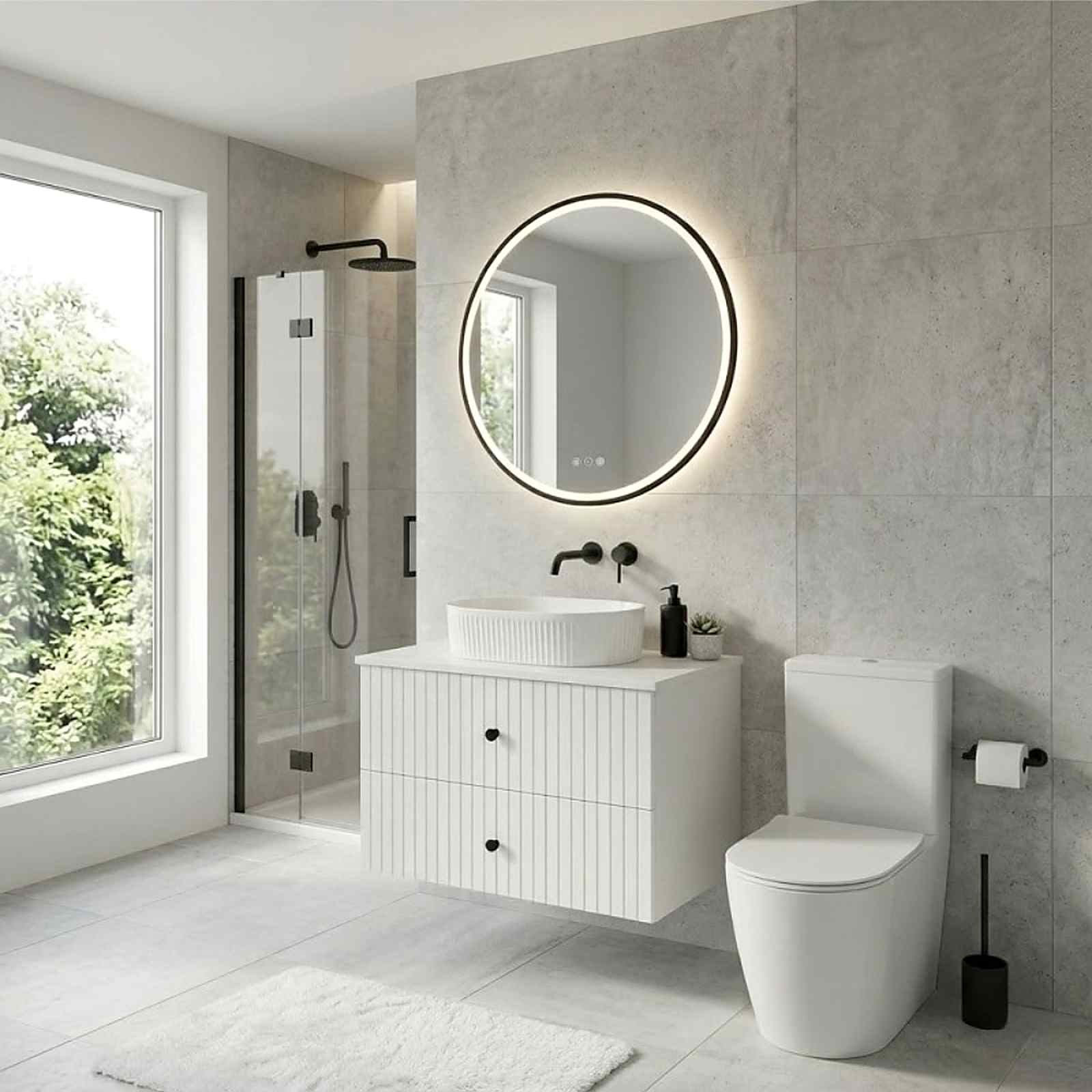 Ersa 80cm Round LED Bathroom Mirror - Image 2