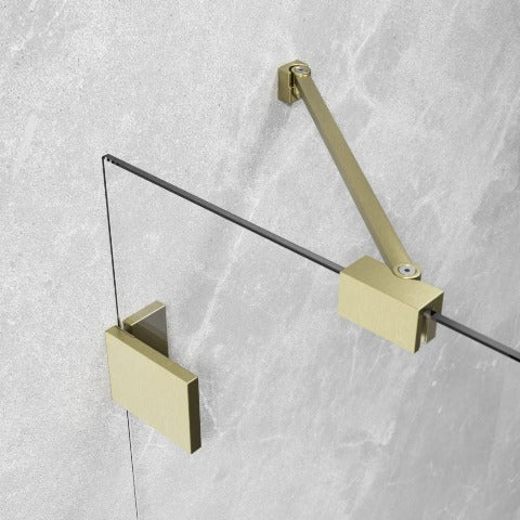 Essenza Pro Brushed Gold PTJ Pentagon Shower Enclosure - Image 3