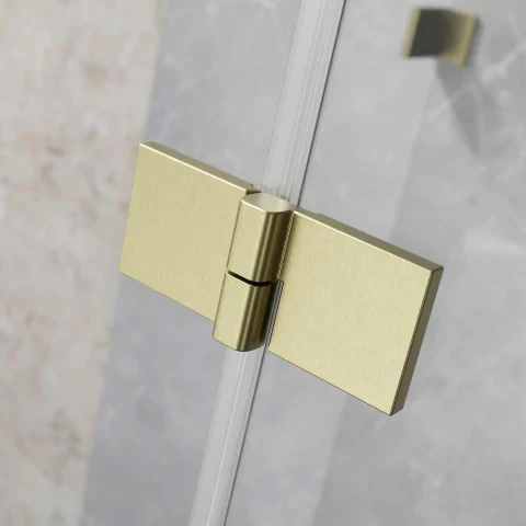 Essenza Pro Brushed Gold PTJ Pentagon Shower Enclosure - Image 4