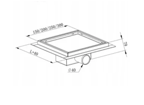 Brushed Chrome Linear Square Shower Drain - Image 3