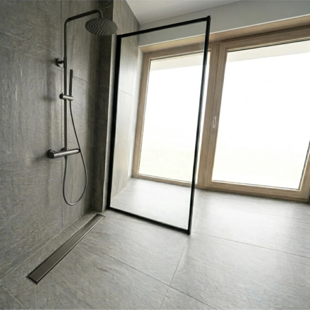 Linear Shower Drain - Brushed Gunmetal - Image 2
