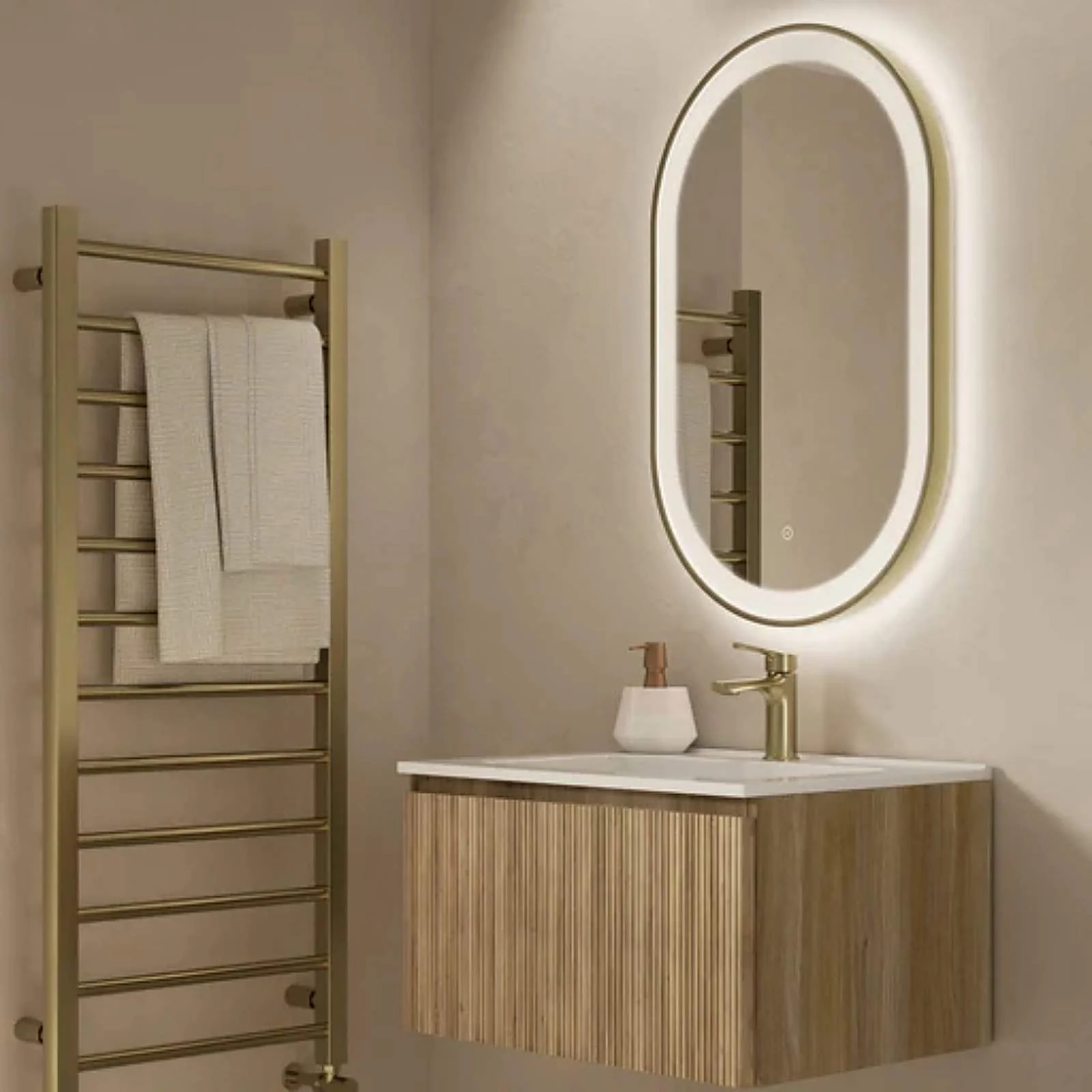 Martha 80x50cm Oval LED Bathroom Mirror - Image 2