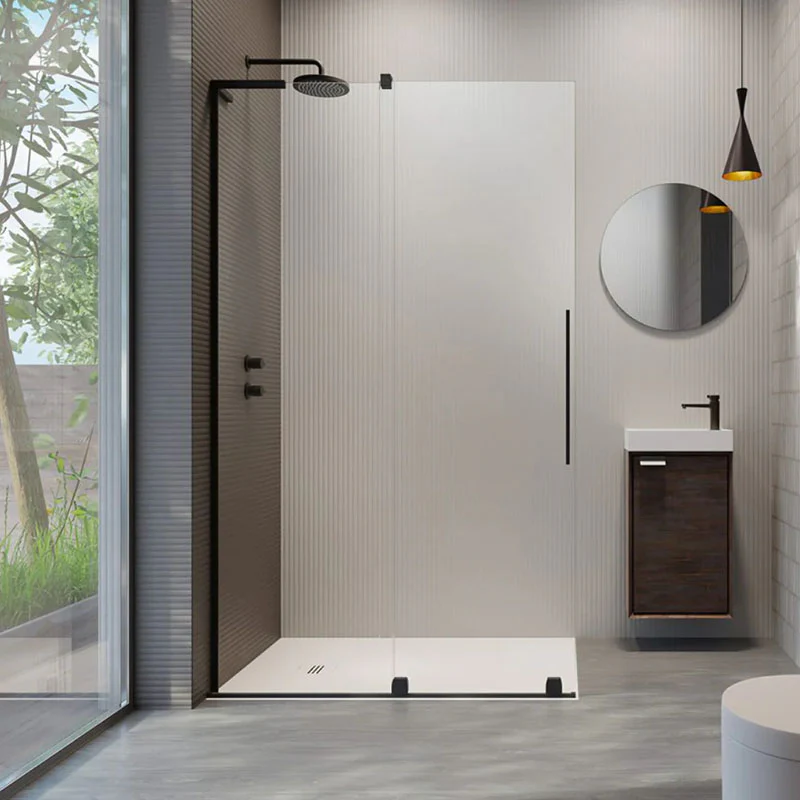 Radaway Furo Sliding Walk-In Shower Screen - Black - Image 2