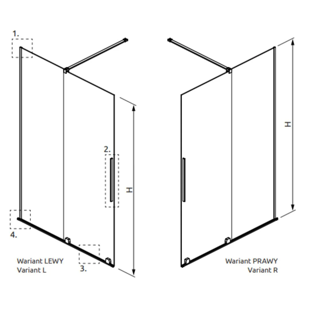 Radaway Furo Sliding Walk-In Shower Screen - Black - Image 9