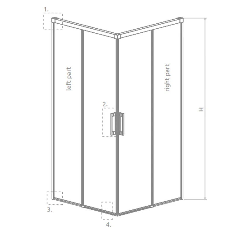 Radaway Idea KDD Premium Shower Enclosure - Gold - Image 7