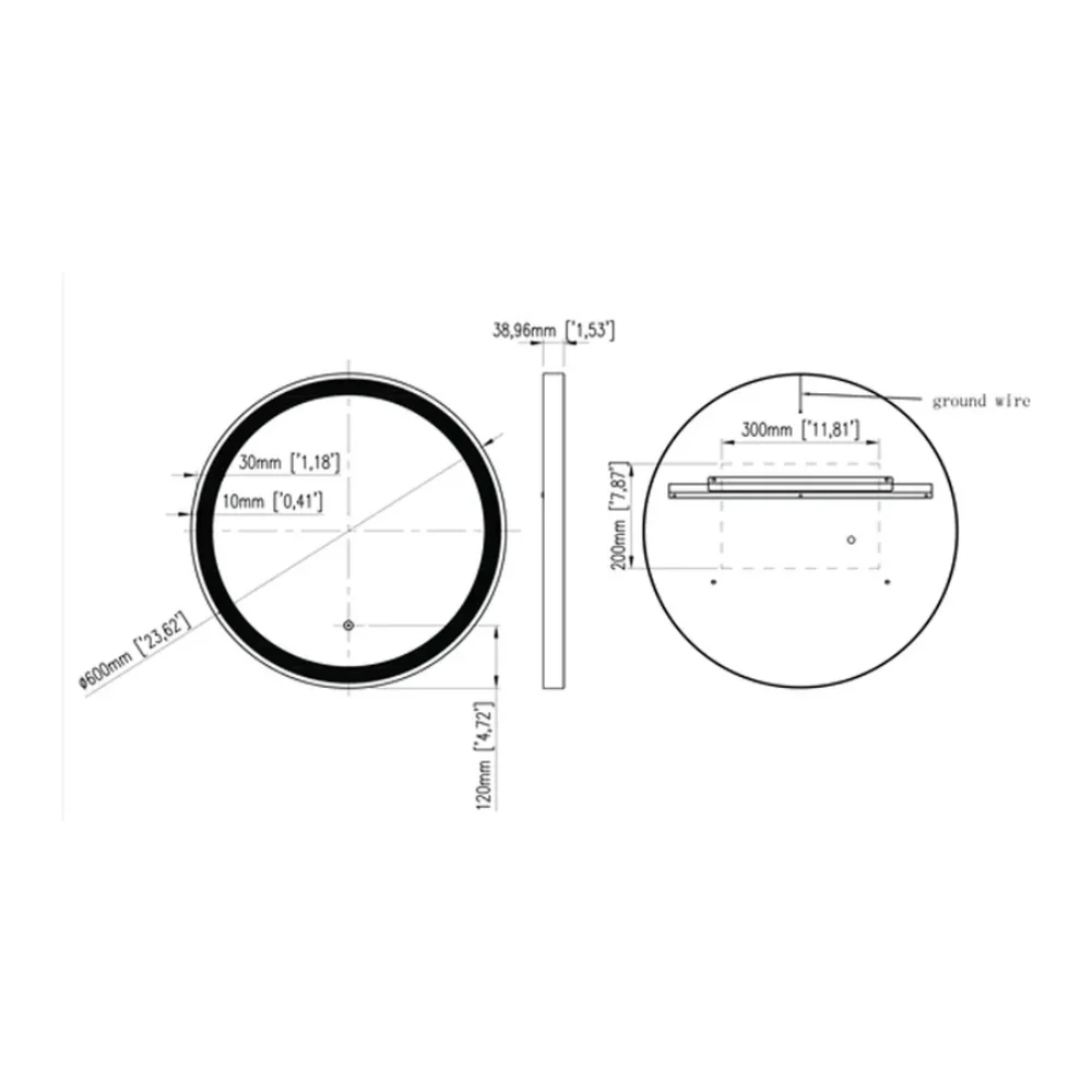 Rosie 60cm Round LED Touch Demistered Mirror - Image 3