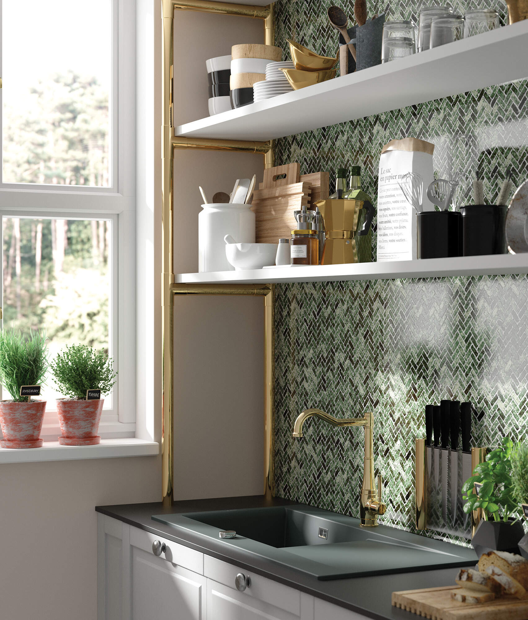 Sabor Ceramic sink 1-bowl with drainer - Image 3