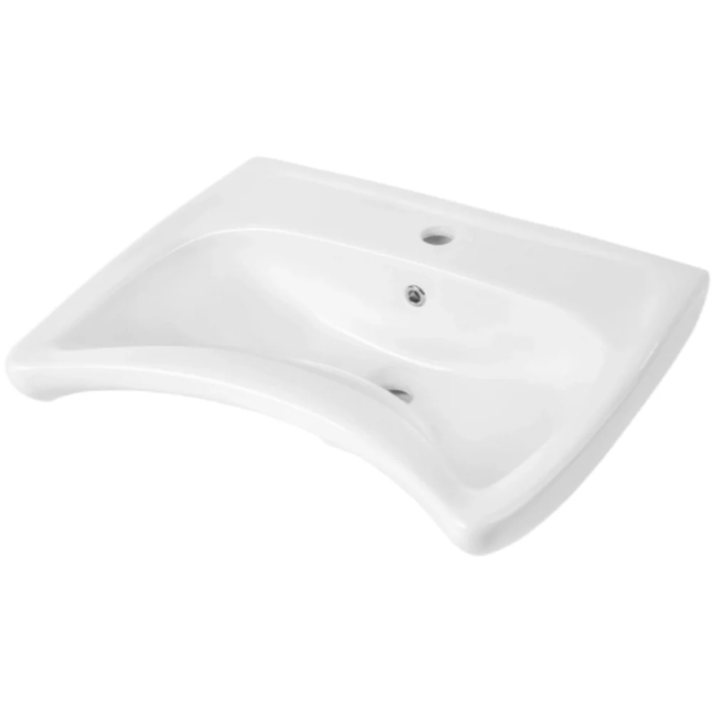 Vital Ceramic washbasin wall-mounted for people with reduced mobility - with overflow