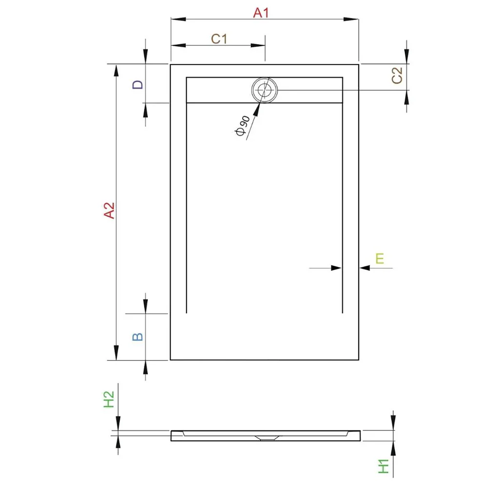 Teos White Natural Slate Shower Tray - Image 2